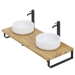 T-Bath Plan de toilette 121x49x3 cm hydrofuge placage chêne naturel* Plan De Travail Salle De Bains