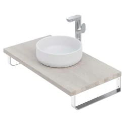 T-Bath Plan de toilette 91x49x3 cm hydrofuge placage frêne naturel