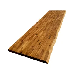 Wood&Sens Plan de travail Acacia massif bord naturel huilé L.250 X P.65 cm, Ep.36 mm
