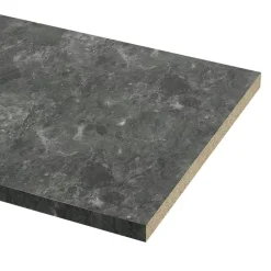 GoodHome Plan de travail aspect marbre gris foncé Kala L.300 x l.62 x Ép.3,8 cm