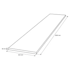 GoodHome Plan de travail aspect marbre gris foncé Kala L.300 x l.62 x Ép.3,8 cm