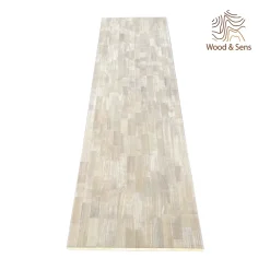 Wood&Sens Plan de travail bois massif Hévéa lamellé abouté L.250 x P.65 cm, Ep.26 mm