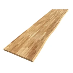 Wood&Sens Plan de travail Chêne massif bord naturel huilé L.250 x l.65 cm, Ep.36 mm