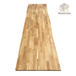 Wood&Sens Plan de travail Chêne massif bord naturel huilé L.250 x l.65 cm, Ep.36 mm