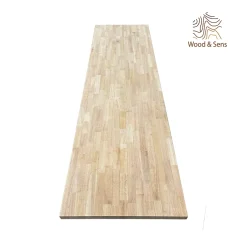 Wood&Sens Plan de travail Hévéa Massif Lamellé Collé Abouté, L.250 cm x l.65 cm, Ep.36 mm* Plan De Travail Buanderie