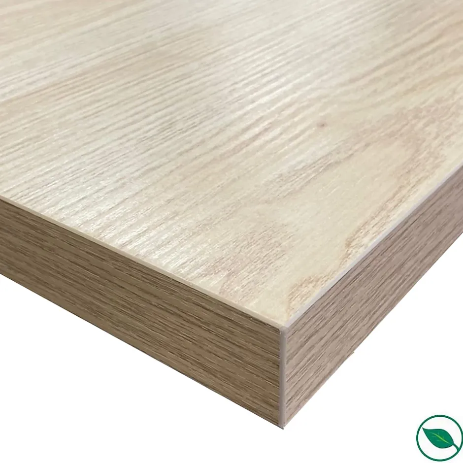 Forestea Plan de travail ilot central stratifié HPL chêne clair 1600 x 900 x 38 mm