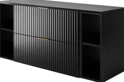 Furnidea Plan de travail pour meuble de salle de bain VENA FLOW noir mat 120 cm