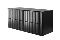 Furnidea Plan de travail pour meuble de salle de bain VENA FLOW noir mat 120 cm