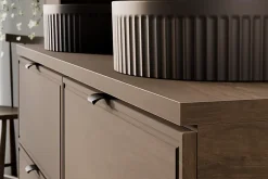 Furnidea Plan de travail pour meuble de salle de bain TERRA VILLA coloris noyer foncé 120 cm* Plan De Travail Salle De Bains