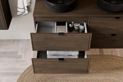 Furnidea Plan de travail pour meuble de salle de bain TERRA VILLA coloris noyer foncé 80 cm* Plan De Travail Salle De Bains