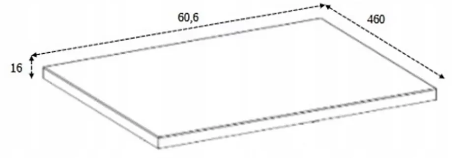 Furnidea Plan de travail pour meuble de salle de bain SIMPLE en chêne clair 60 cm