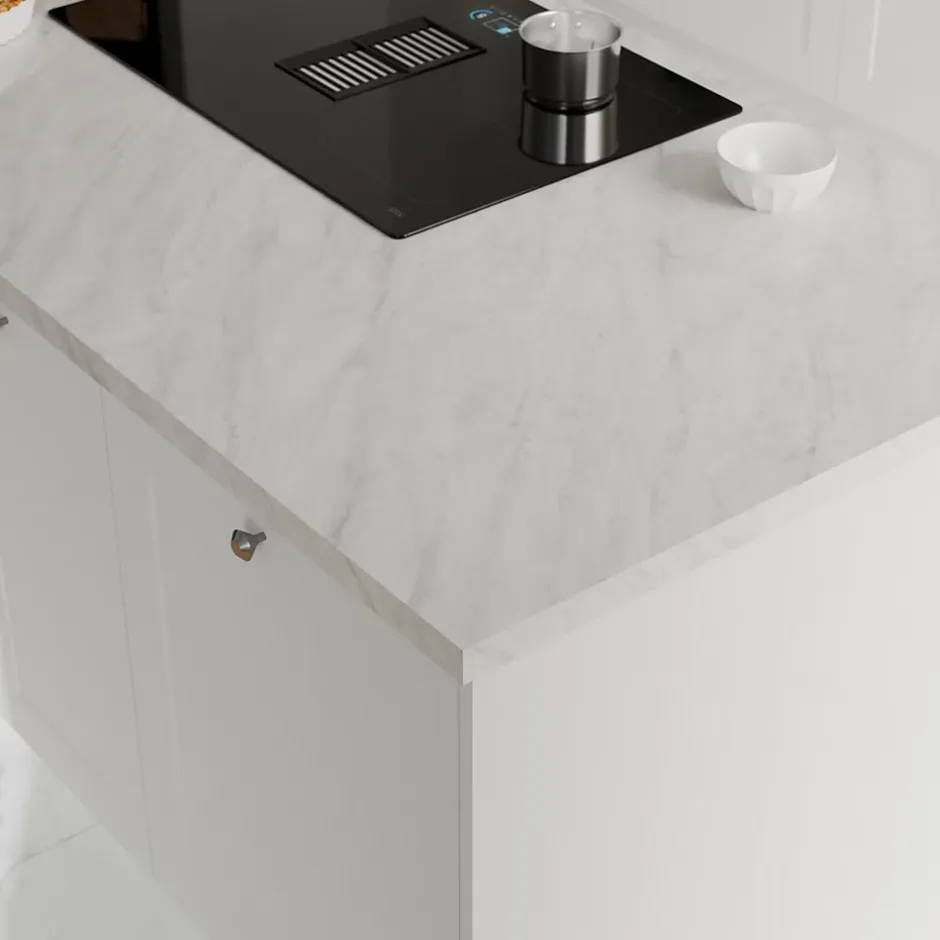GoodHome Plan de travail stratifié effet soft quartz Kala L.300 x Ép.3,8 cm* Plan De Travail Buanderie