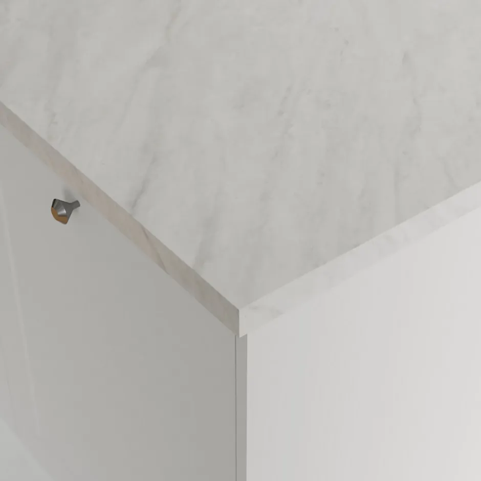 GoodHome Plan de travail stratifié effet soft quartz Kala L.300 x Ép.3,8 cm* Plan De Travail Buanderie