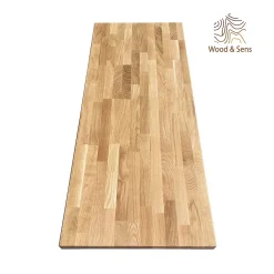 Wood&Sens Plan de vasque Chêne Pré-Huilé bois massif, l.121 x H.49 cm, Ep.36 mm