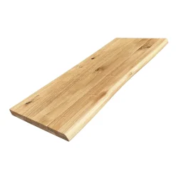 Wood&Sens Plan de vasque Chêne Pré-Huilé bois bord naturel, l.121 x H.49 cm, Ep.40 mm
