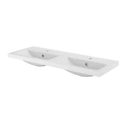 GoodHome Plan double vasque blanc Nira 100 cm
