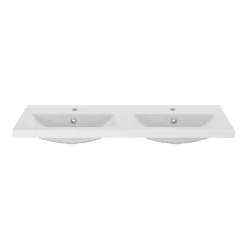 GoodHome Plan double vasque blanc Nira 100 cm