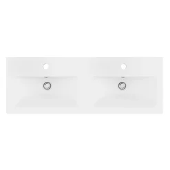 GoodHome Plan double vasque blanc Nira 100 cm