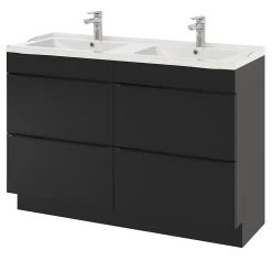 GoodHome Plan double vasque blanc en céramique l.120 cm Lana