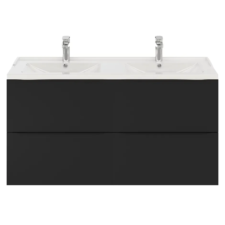 GoodHome Plan double vasque blanc en céramique l.120 cm Lana