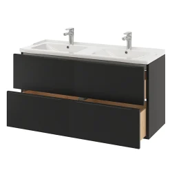 GoodHome Plan double vasque blanc en céramique l.120 cm Lana