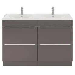 GoodHome Plan double vasque blanc en céramique l.120 cm Lana