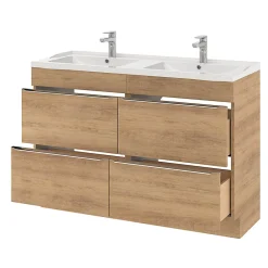 GoodHome Plan double vasque blanc en céramique l.120 cm Lana