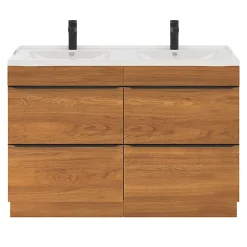 GoodHome Plan double vasque blanc en céramique l.120 cm Lana