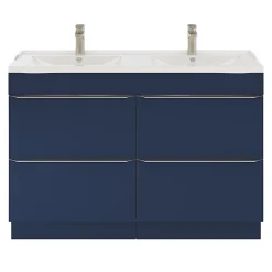 GoodHome Plan double vasque blanc en céramique l.120 cm Lana