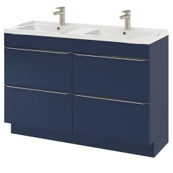 GoodHome Plan double vasque blanc en céramique l.120 cm Lana