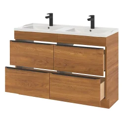GoodHome Plan double vasque blanc en céramique l.120 cm Lana
