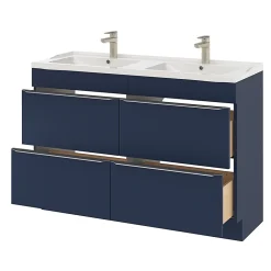 GoodHome Plan double vasque blanc en céramique l.120 cm Lana