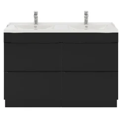 GoodHome Plan double vasque blanc en céramique l.120 cm Lana
