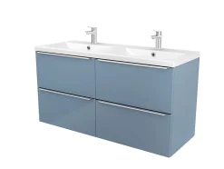 GoodHome Plan double vasque blanc en céramique l.120 cm Nira