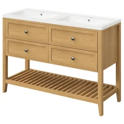 GoodHome Plan double vasque blanc en céramique l.120 cm Nira