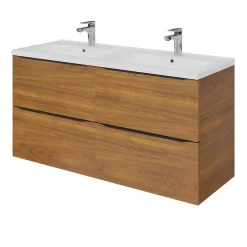 GoodHome Plan double vasque blanc en céramique l.120 cm Nira