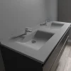 Cuisibane Plan double vasque en résine de synthèse gris RESIPLAN - 140 cm