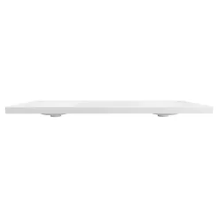 GoodHome Plan double vasque l.120 x P.45 cm en céramique avec plage de dépose au centre, blanc, Kentia