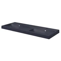 GoodHome Plan double vasque noir Mila 120 cm* Plan Double Vasque