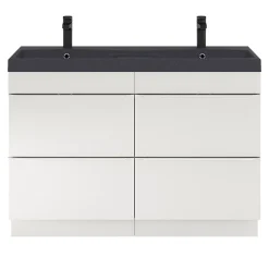 GoodHome Plan double vasque noir Mila 120 cm* Plan Double Vasque