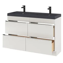 GoodHome Plan double vasque noir Mila 120 cm* Plan Double Vasque