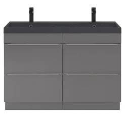 GoodHome Plan double vasque noir Mila 120 cm* Plan Double Vasque