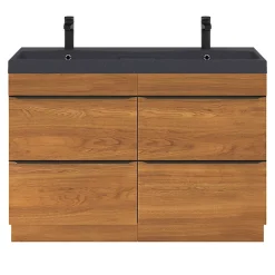 GoodHome Plan double vasque noir Mila 120 cm* Plan Double Vasque