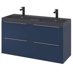 GoodHome Plan double vasque noir Mila 120 cm* Plan Double Vasque