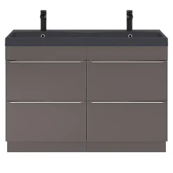 GoodHome Plan double vasque noir Mila 120 cm* Plan Double Vasque