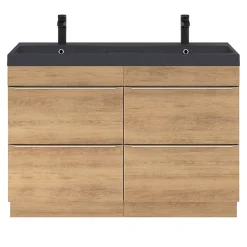 GoodHome Plan double vasque noir Mila 120 cm* Plan Double Vasque