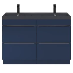 GoodHome Plan double vasque noir Mila 120 cm* Plan Double Vasque