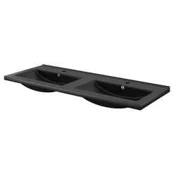 GoodHome Plan double vasque noir Nira 120 cm