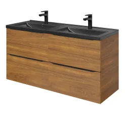 GoodHome Plan double vasque noir Nira 120 cm