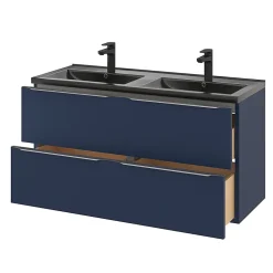 GoodHome Plan double vasque noir Nira 120 cm